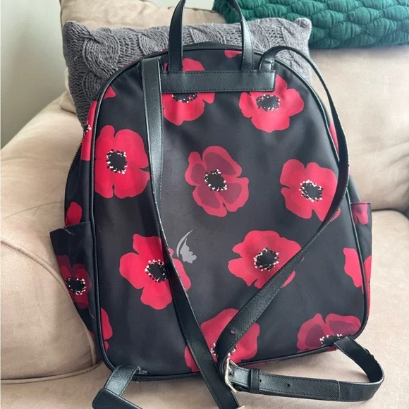 Kate Spade Wilson Road Poppy backpack larger size - needs TLC - Picture 13 of 16